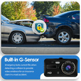 Dash Cam Framsidan Bakre Bilkamera Nattseende Carvallo