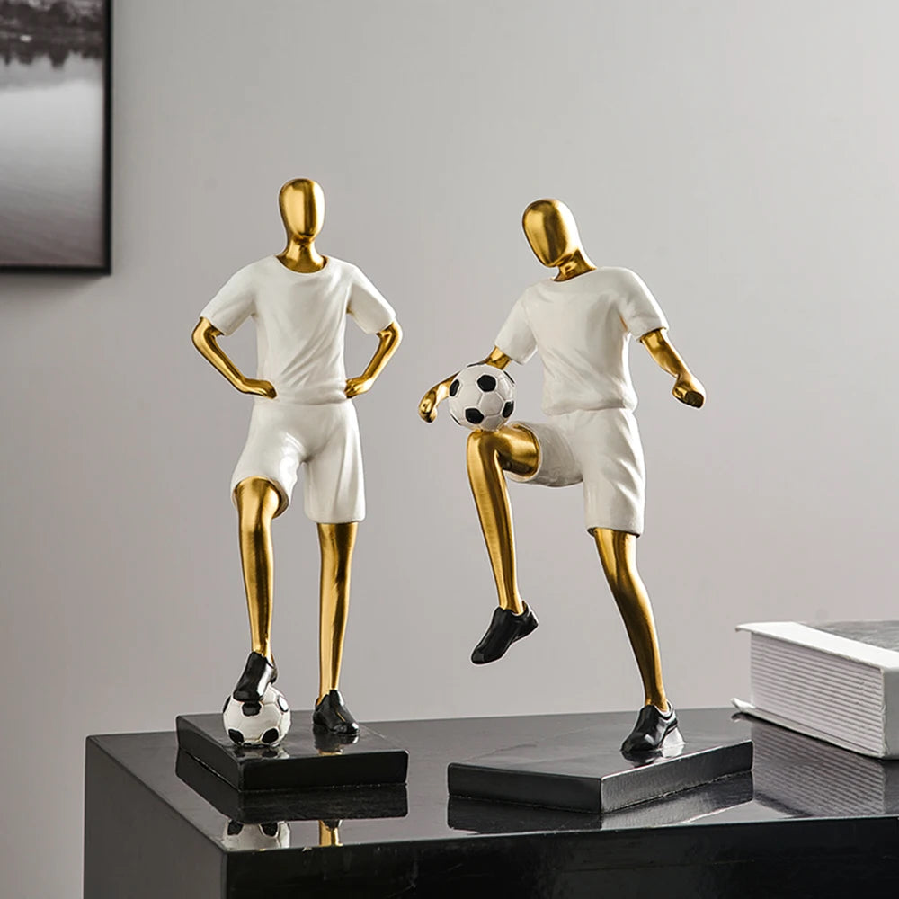 Abstract fotbollsspelare figur i unik heminredning och konstnärlighet Carvallo