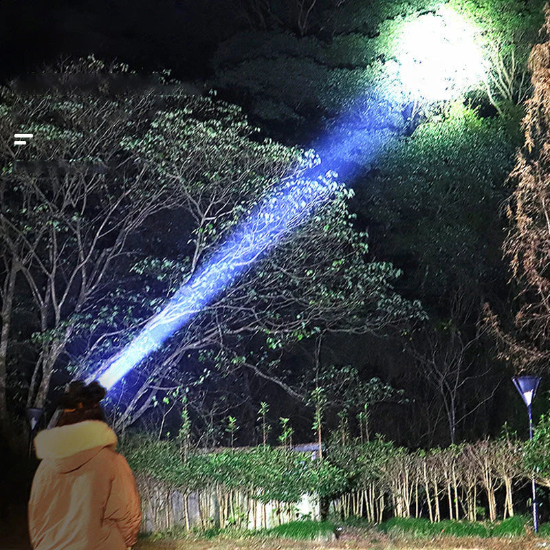 Bredstrålande LED-huvudlampa med powerbank-funktion och USB-laddningsport Carvallo
