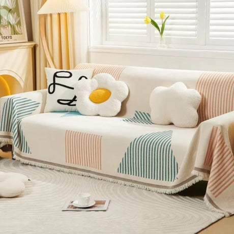 Meringue Chenille Geometri Sofföverdrag Carvallo