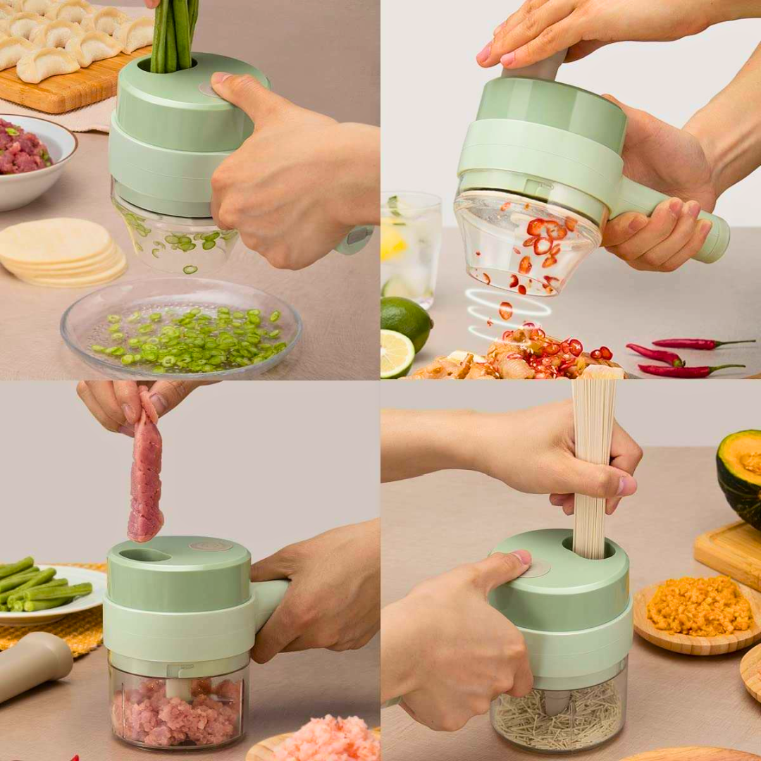 QuickChop - Trådlös 4 i 1 grönsaksskärare för enkel matlagning Carvallo