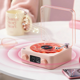 Carvallo – Retro vinylhögtalare med roterande skivspelare och justerbar belysning Carvallo