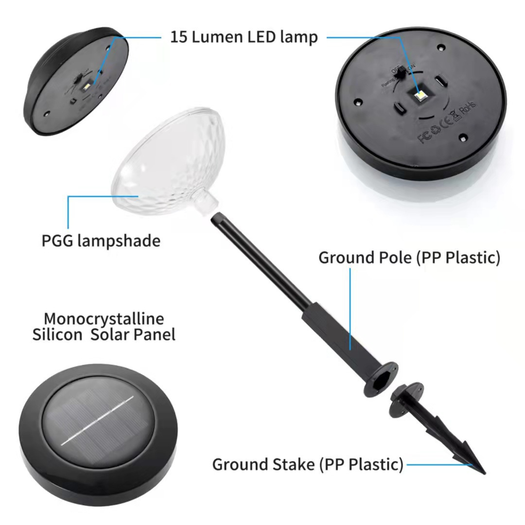 Solar trädgårdslampa med färgskift – LED trädgårdbelysning för utomhusbruk med blomsterdesign Carvallo