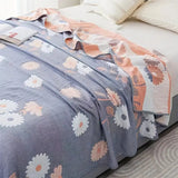 Zyphara Reversible Cotton Floral Blanket Carvallo