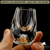 Carvallo-Snapsglas GemChisel | Luksuriös design med paljetter | Stabil & handslipad | 10 ml Carvallo