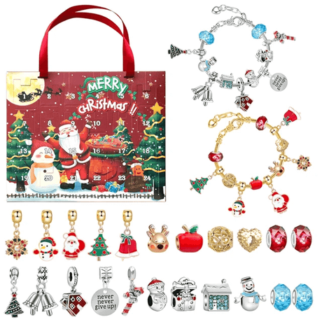 24 Dagar Julens Adventskalender Smyckesask - Berlocksarmband DIY-Jul-BB-Set 2-Hemnix