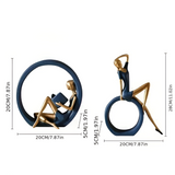 Graceful Reading Lady Sculptures - Elegant resin figuruppsättning MILA Sverige