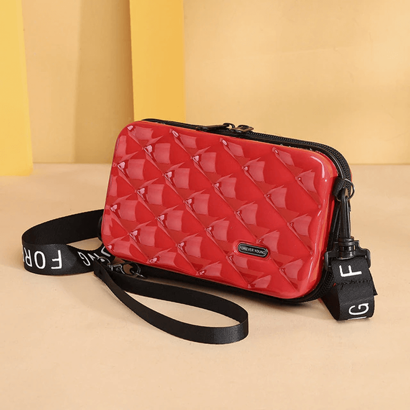 Miniatyrresväska Crossbody Bag-Personligt-BB-Diamant-Röd-Hemnix