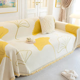 Pastoralstil Ginkgo Leaf Sofakuddöverdrag Carvallo