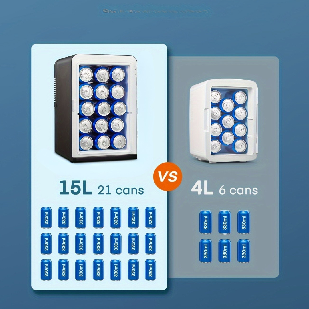 Mini Kylskåp Bärbar Tyst Dryck Kylare 15L Carvallo