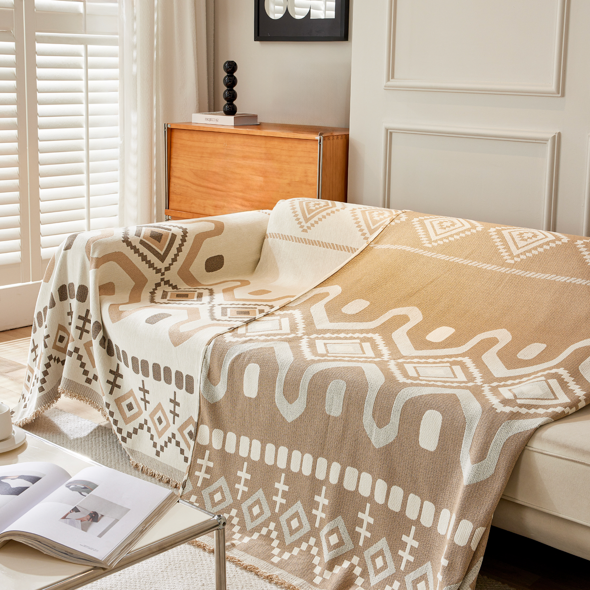 Geometrisk Boho Sofföverdrag - Modern, Stilig & Hållbar Soffa Skydd Carvallo