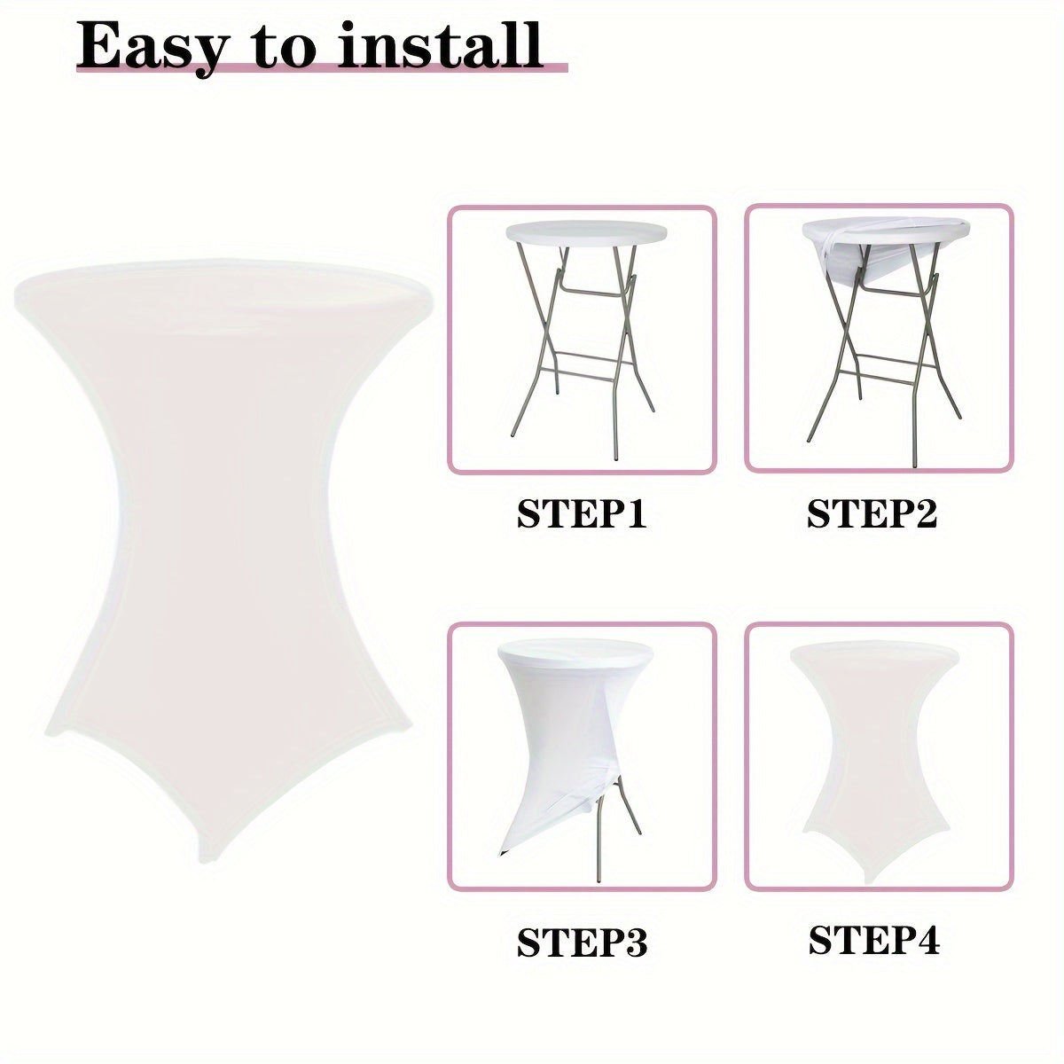 Stretchy Cocktail Table Covers - Solid Color, Ideal for Partyn och Evenemang Carvallo