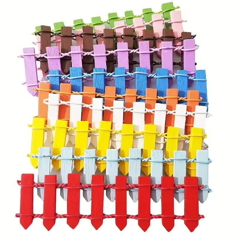 Miniatyr trädgårdsgärde i trä – Färgglad dekoration för feuträdgård och modellbygge Carvallo