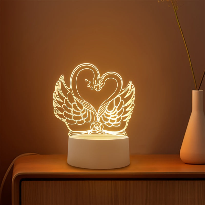 ZwaanLicht - USB-driven 3D LED Bordslampa med Akrylram Carvallo