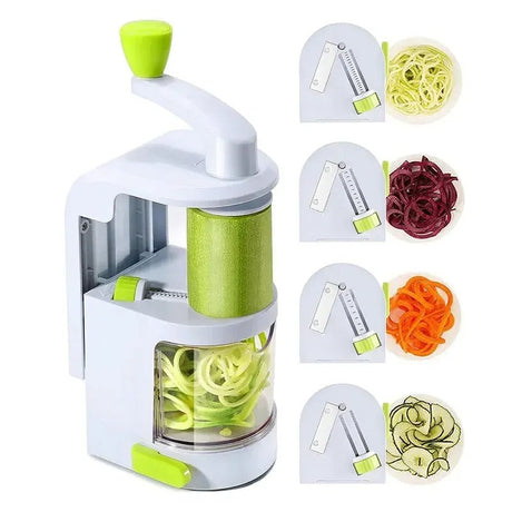 4 i 1 Rotera Skärblad Grönsak Spiralizer Nudelmaskin Med Suga kopp Carvallo