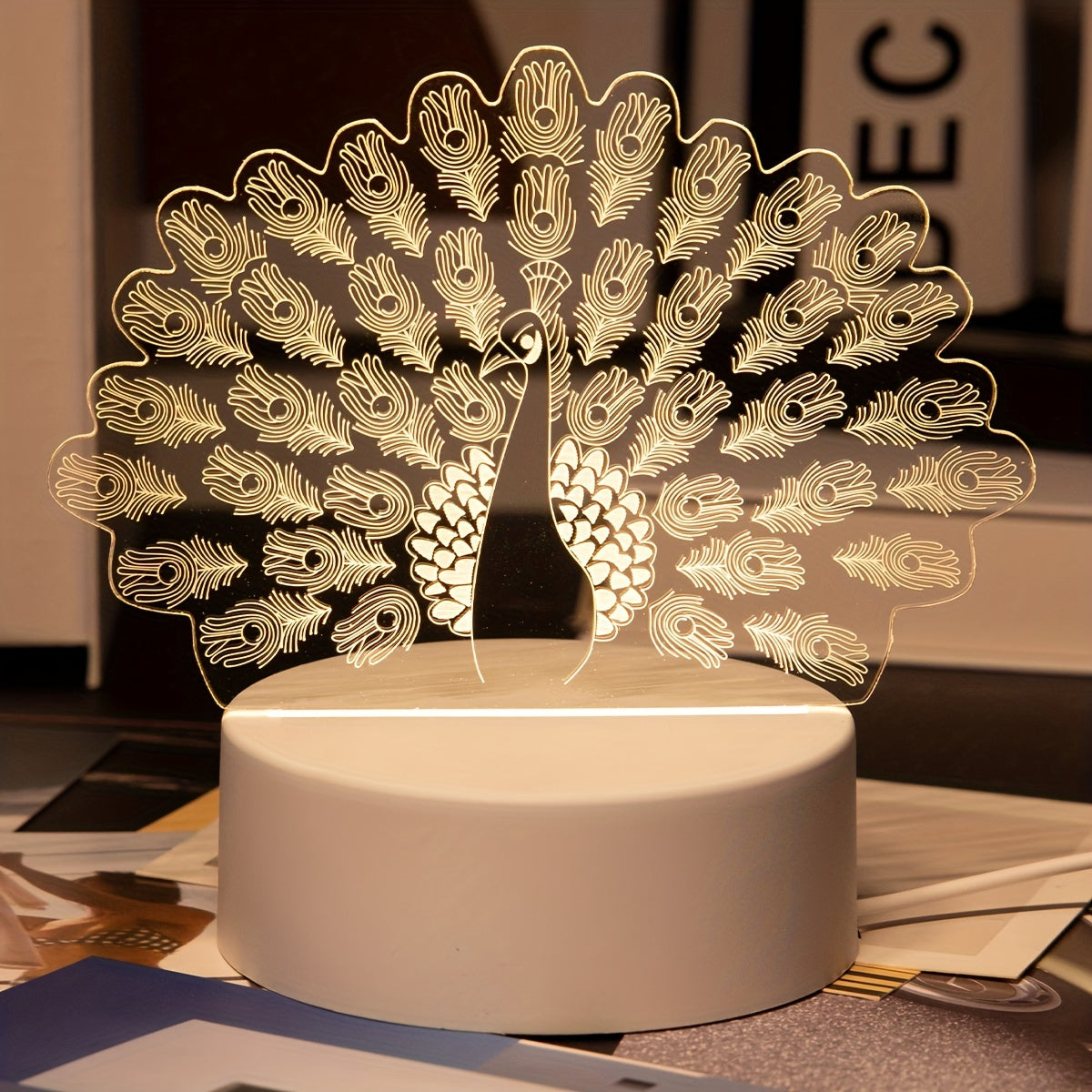 LumiPauw - Kreativ USB-driven LED Skrivbordslampa, Modern Påv Nattlampa Carvallo