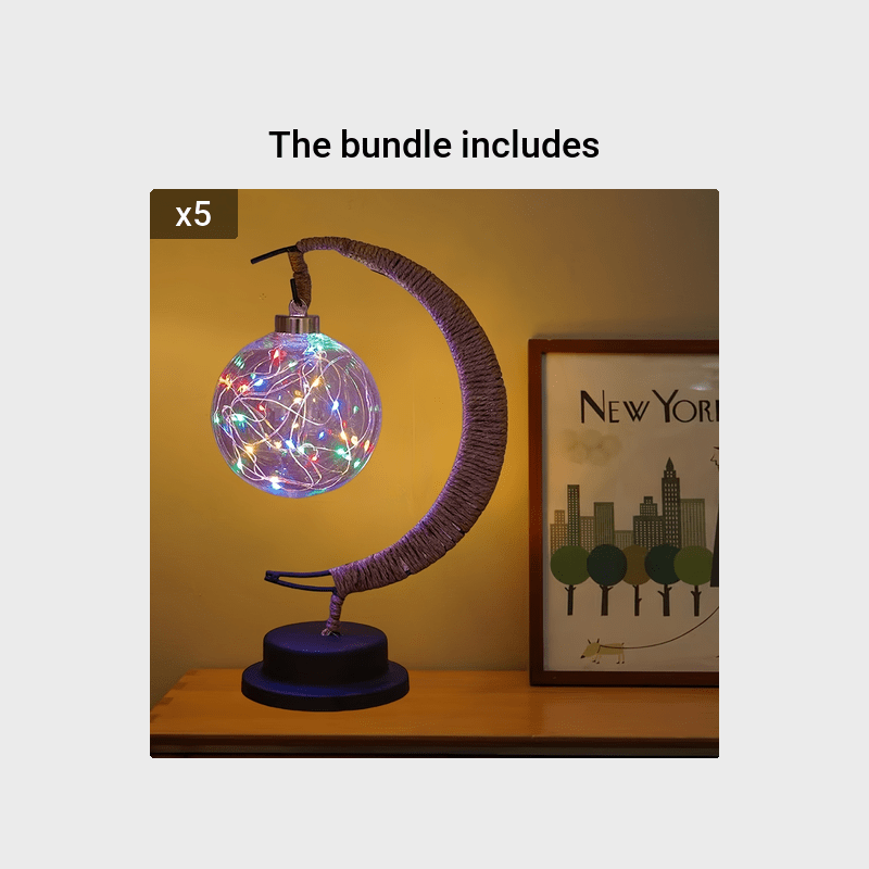 LunarGlow - Smidesjärn Månlampa Med LED-boll Carvallo