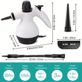 Bärbar handhållen ångtvätt - 1200W högtrycksångtvätt för rengöring av flera ytor MILA Sverige