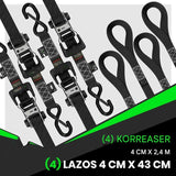 TightHold – Retractable Spännbandskit 4-pack | Självinrullande Spännband för Enkel och Stabil Lastsäkring-Tie Down Straps-BB-Hemnix