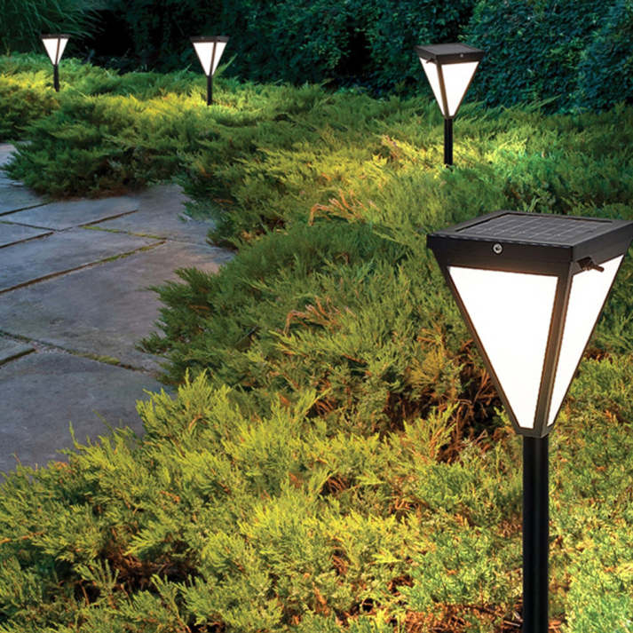 Carvallo LED utomhusbelysning i modern design | IP65 väderbeständig | Varmvitt ljus | Solardriven | Ø15 cm × H62 cm Carvallo