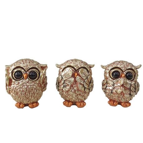 3 Ugglafigurer Dekoration MILA Sverige