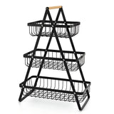 Carvallo-stöckig fruktkorg Fructivo | Metall Svart | Platsbesparande & Dekorativ | Öppet design Carvallo