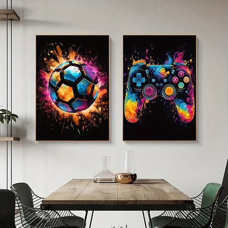 Väggkonst Set Abstrakt Spel Fotboll Tryck Carvallo