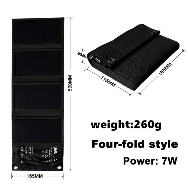 Carvallo Solarpanel Solvion FoldCharge | 10.000 mAh Powerbank | 2× USB | 10 W effekt | Utomhus & Resor | Vattentålig Carvallo