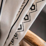 Geometrisk Fringe Gardin Semi Mörkläggande Draperier i Bomullsblandning Carvallo