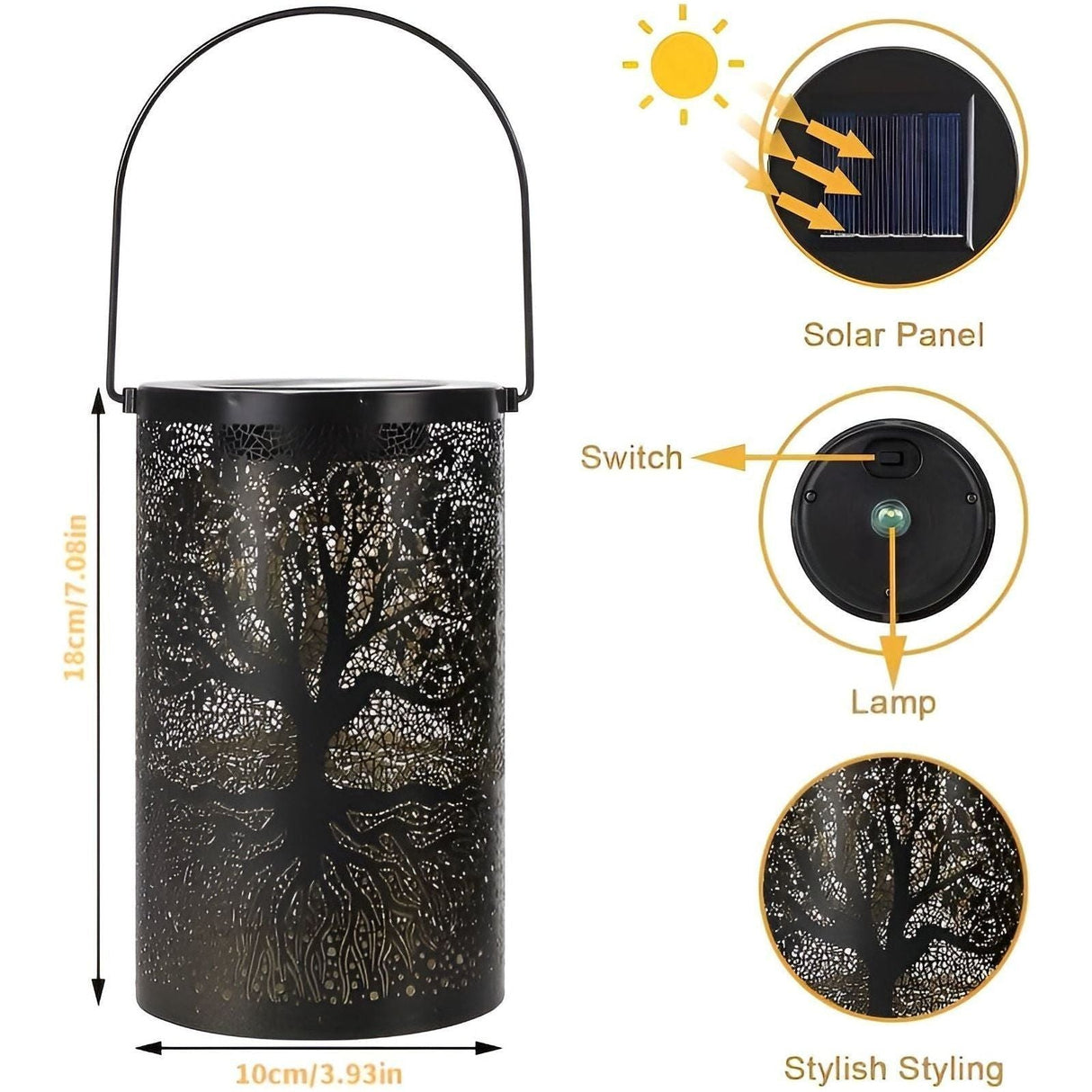 SolarArt Lantern - Lyxig Metallkonstdekoration Solutomhus Lantern Carvallo