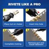 Carvallo - Platt huvud gängad mutter nitar mutter uppsättning Carvallo