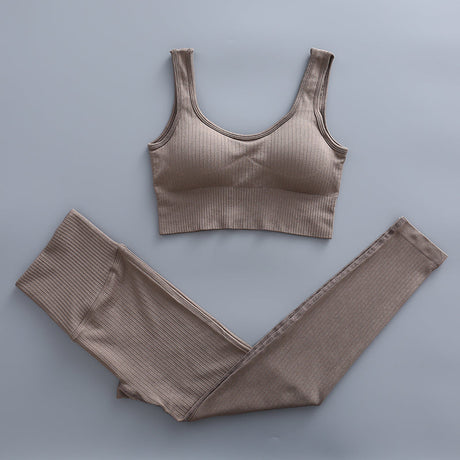 Träningsset Med Valfri Topp Dam-Personligt-BB-Tights & Bh-Brun-S-Hemnix
