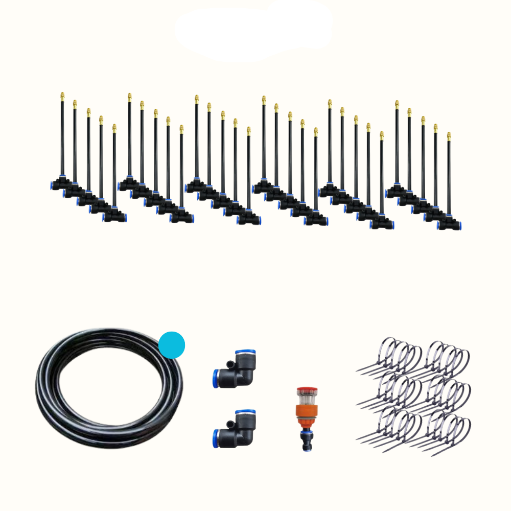 Carvallo AutoFlow Automatisk bevattningssystem Trädgård | Programmerbar & Vattensparande | Med regnsensor | Robust kopparmunstycken Carvallo