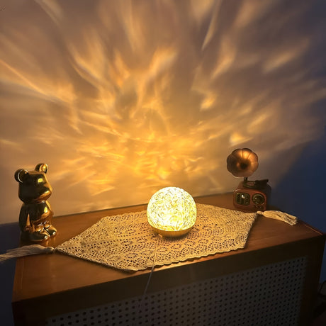 Projektionslampa med vågljus – Avkopplande stämningsbelysning för bord eller sovrum Carvallo