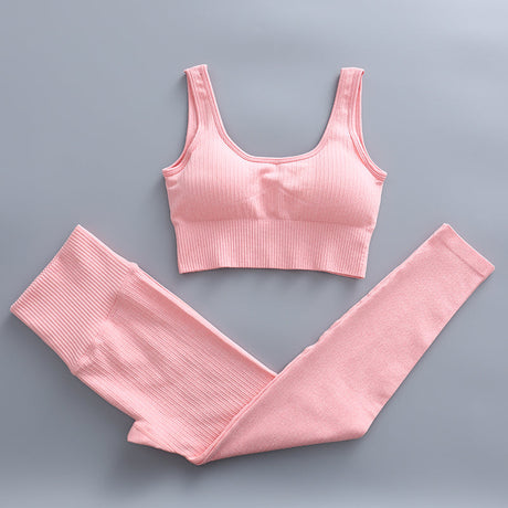 Träningsset Med Valfri Topp Dam-Personligt-BB-Tights & Bh-Rosa-S-Hemnix