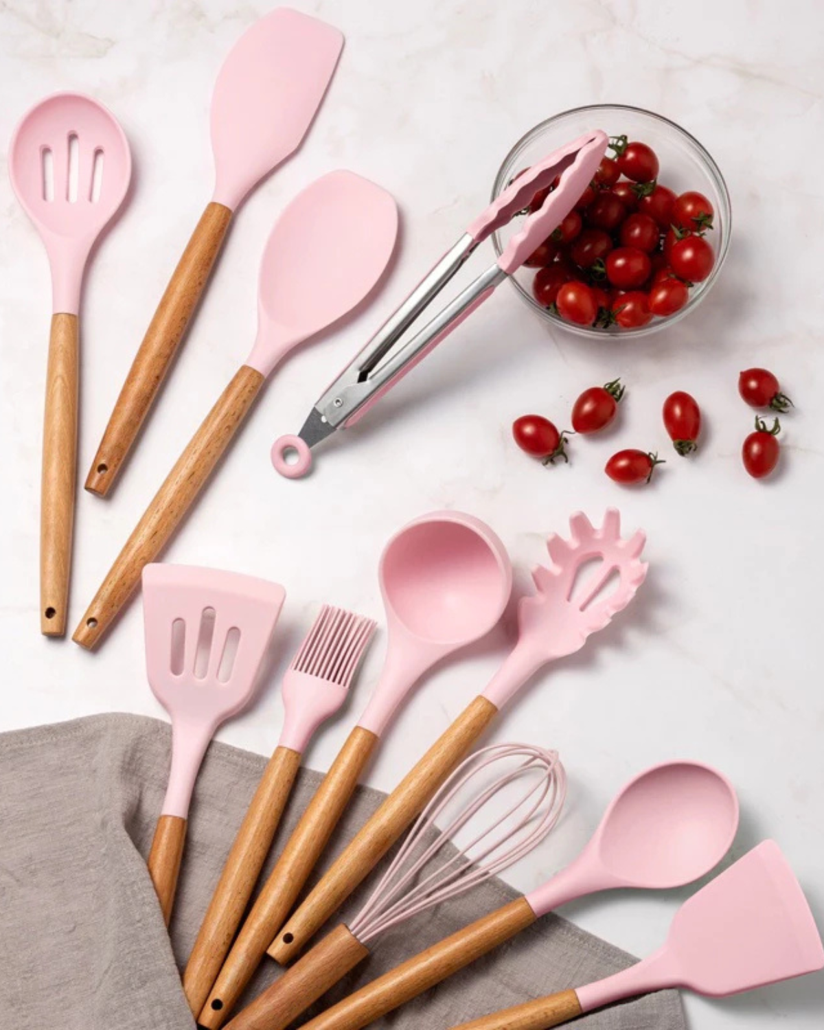 Carvallo – Miljövänligt Silikon Kökset med Bambu Handtag (12-delar) Carvallo