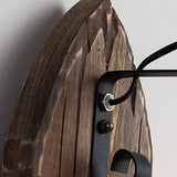 RusticGlow - Vintage vägglampa i trä med järnskärm för inredning i bottenvåningen Carvallo