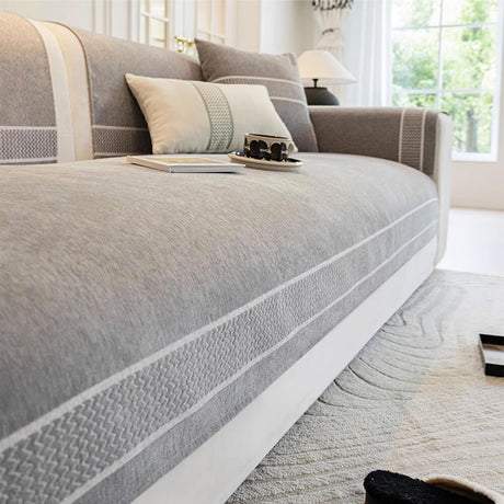 Chenille Jacquard Bred Kant Design Repellenta Sofföverdrag Carvallo