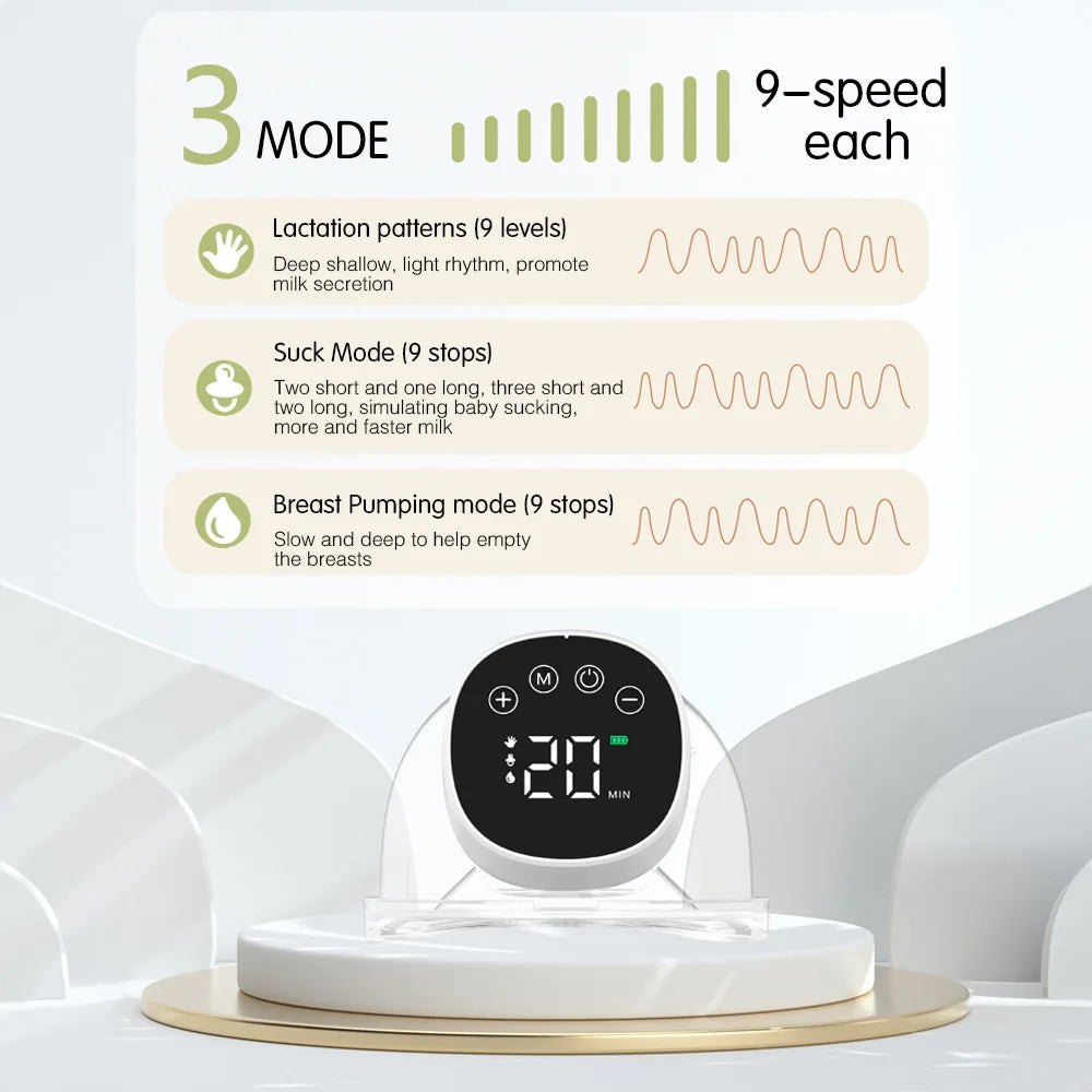 Bärbar elektrisk bröstpump med 180ML kapacitet Carvallo