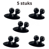 Carvallo ClipoFix Kabelklipp | 5-pack | Självhäftande med 3M-tejp | För bil, skrivbord & hem | Miljövänlig PVC Carvallo