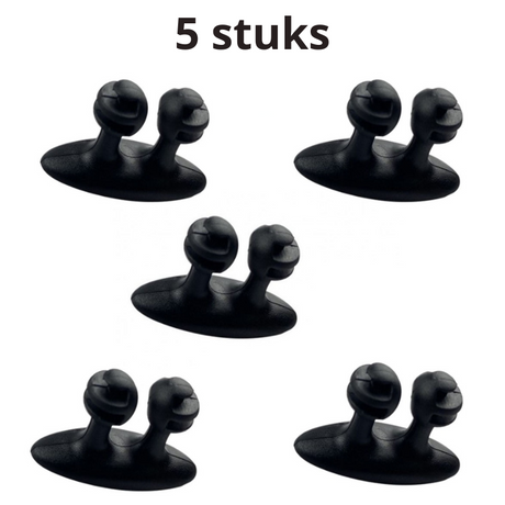 Carvallo ClipoFix Kabelklipp | 5-pack | Självhäftande med 3M-tejp | För bil, skrivbord & hem | Miljövänlig PVC Carvallo