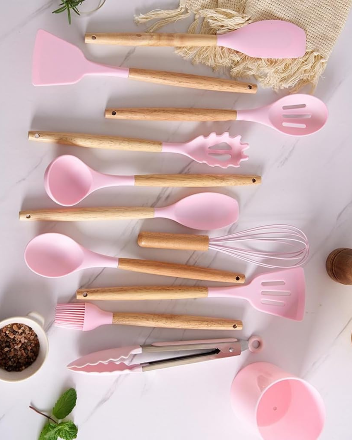 Carvallo – Miljövänligt Silikon Kökset med Bambu Handtag (12-delar) Carvallo