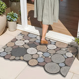 Dörrmatta med trä- och grusmönster – Halkfri & Lättskött | För inomhus- och utomhusbruk Carvallo