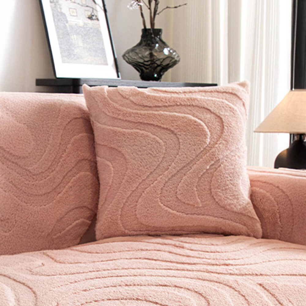 Varm Plush Curved Jacquard icke-glidande Soffa Skydde Täckning Carvallo