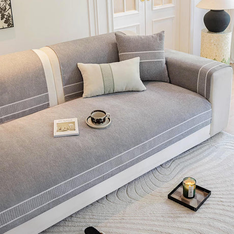 Chenille Jacquard Bred Kant Design Repellenta Sofföverdrag Carvallo