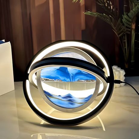 TranquilDune Lampa – 360° roterbar sandkonst nattlampa Carvallo