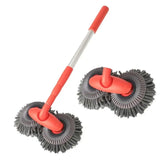 Mikrofibermopp med dubbla huvuden – 360° vridbar med teleskophandtag MILA Sverige