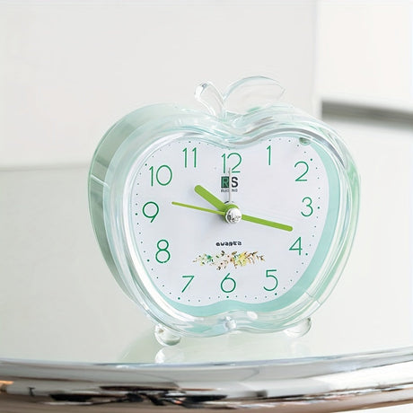 Kristalläppeldesign Väckarklocka med Inbyggd Nattlampa - Stilren, Batteridriven, Rund och Modern Design Carvallo