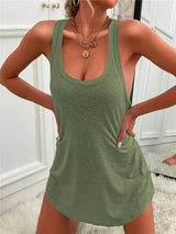 Dam Tank Top Ärmlös Mjuk Bomull Klassisk Design