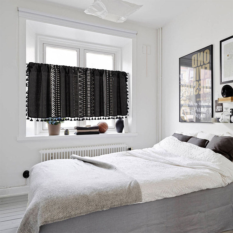 Svart mönster frans lager gardin Carvallo